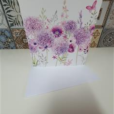 Allium Meadow Floral Art greeting card