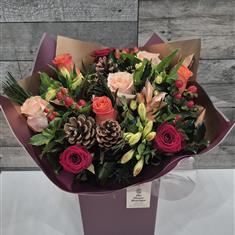 Christmas Rose and Alstromeria hand tied