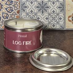 Log fire Pintail Candle